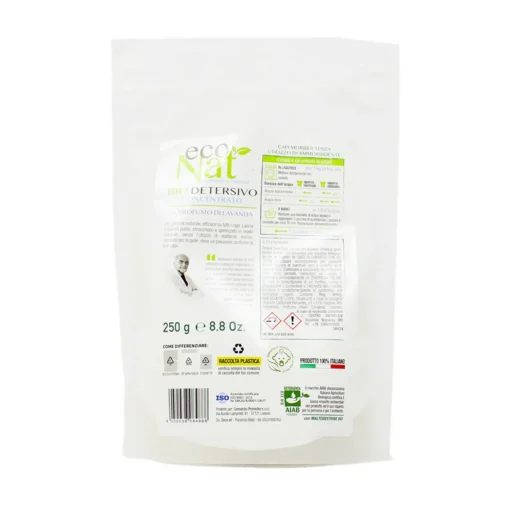 ECO NAT BIO DETERSIVO LAVATRICE CONCENTRATO LAVANDA POLVERE BUSTA 20 DOSI 250  GRAMMI