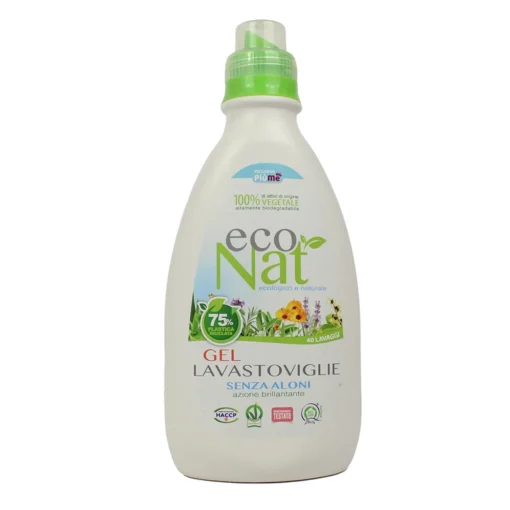 ECO NAT GEL LAVASTOVIGLIE VEGETALE, NATURALE 40 LAVAGGI 1000 ML