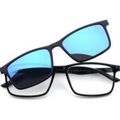 EL CHARRO OCCHIALI DA LETTURA NERO +2,00 + CLIP-ON MAGNETICO LENTI BLU SPECCHIO