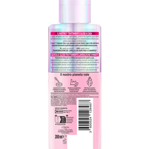 ELVIVE GLYCOLIC GLOSS TRATTAMENTO LAMINAZIONE 5 MINUTI CAPELLI SPENTI, POROSI 200 ML