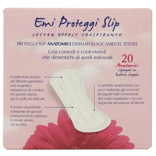 EMI PROTEGGI SLIP COTTON EFFECT 20 PZ.RIPIEGATO IN BUSTINA SALVASLIP