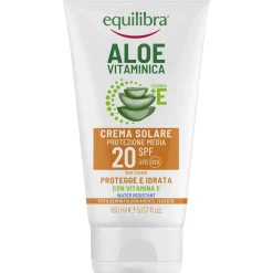 EQUILIBRA ALOE SOLARE CREMA SOLARE SPF20 PROTEZIONE MEDIA RESISTENTE ALL'ACQUA TUBO 150 ML