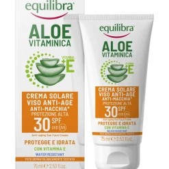 EQUILIBRA ALOE SOLARE CREMA VISO ANTI AGE SPF30 TUBO 75 ML