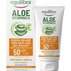 EQUILIBRA ALOE SOLARE CREMA VISO ANTI AGE SPF50+ TUBO 75 ML
