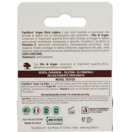 EQUILIBRA ARGAN STICK LABBRA PROTETTIVO-LEVIGANTE 5,5 ML