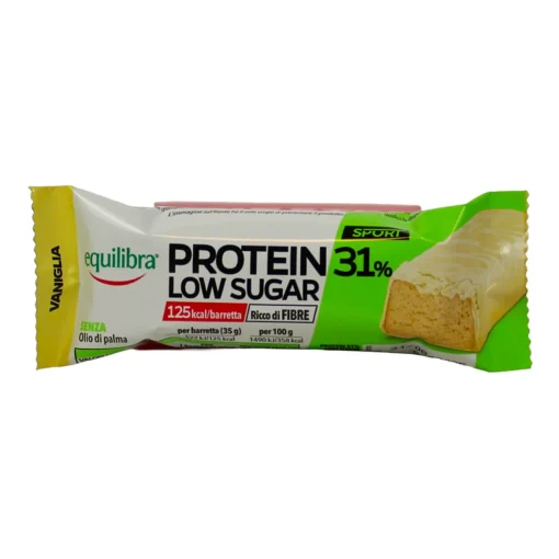 EQUILIBRA BARRETTA PROTEIN 31%  LOW SUGAR 1,3 grammi DI ZUCCHERI GUSTO VANIGLIA 35 grammi
