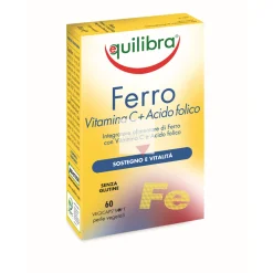 EQUILIBRA FERRO PIU' CON VITAMINA C E ACIDO FOLICO VEGICAPS 60 PERLE INTEGRATORE ALIMENTARE