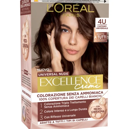 EXCELLENCE CREME UNIVERSAL NUDE SENZA AMMONIACA N.4U CASTANO UNIVERSALE