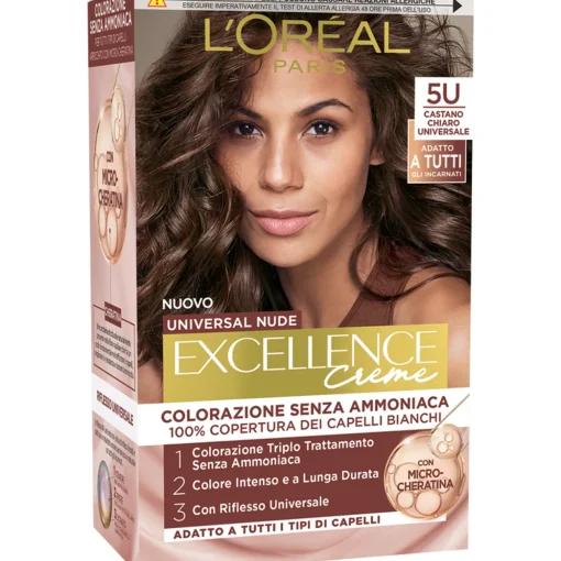 EXCELLENCE CREME UNIVERSAL NUDE SENZA AMMONIACA N.5U CASTANO CHIARO UNIVERSALE