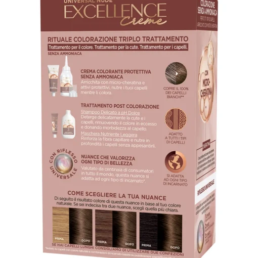 EXCELLENCE CREME UNIVERSAL NUDE SENZA AMMONIACA N.5U CASTANO CHIARO UNIVERSALE