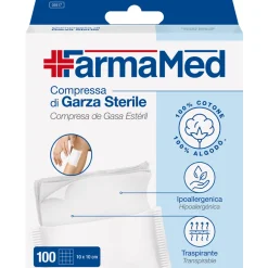 FARMAMED COMPRESSA DI GARZA STERILE 10x10 CM 100 PEZZI