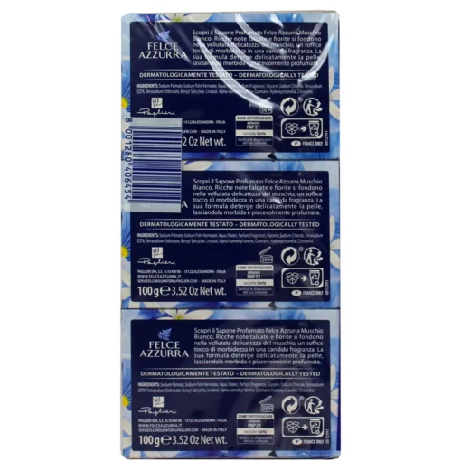FELCE AZZURRA SAPONETTA PROFUMO MUSCHIO BIANCO 100 GRAMMI 3 PEZZI