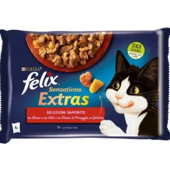 FELIX SENSATIONS EXTRA 4 BUSTE 85 GRAMMI 2 MANZO 2 POLLO