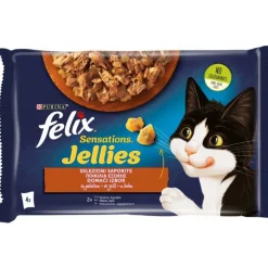 FELIX SENSATIONS JELLIES 4 BUSTE DA 85 GRAMMI 2 ANATRA 2 AGNELLO