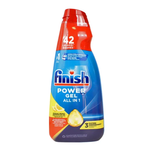 FINISH GEL PER LAVASTOVIGLIE POWER ALL IN 1 42 LAVAGGI LEMON 940 ML