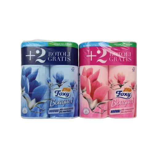 FOXY CARTA IGIENICA BOUQUET  4+2 ROTOLI MAXI 2 VELI COLORATA PROFUMATA