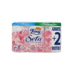 FOXY CARTA IGIENICA SETA 4+2 ROTOLI MAXI 2 VELI PROFUMATA AL TALCO
