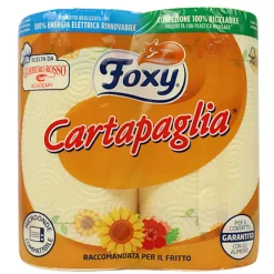 FOXY CARTA PAGLIA CARTA CUCINA 2 ROTOLI 2 VELI DECORATO