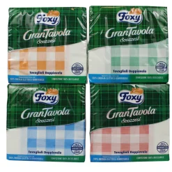 FOXY GRAN TAVOLA 42 TOVAGLIOLI 32x32,5 2 VELI CARTA SCOZZESE ASSORTITI