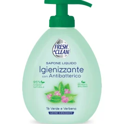 FRESH & CLEAN SAPONE LIQUIDO IGIENIZZANTE CON ANTIBATTERICO TE' VERDE E VERBENA CON EROGATORE 300 ML
