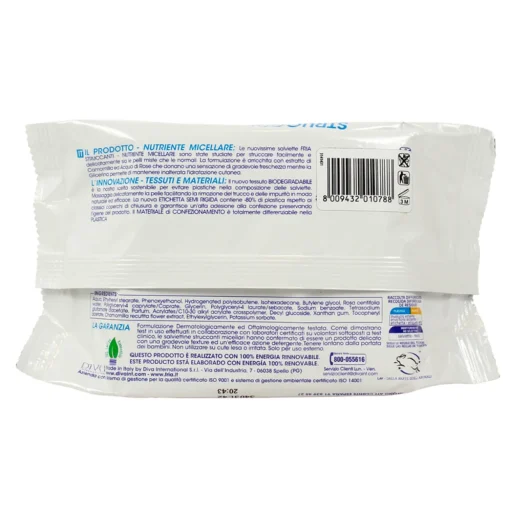 FRIA 20 SALVIETTE STRUCCANTI NUTRIENTE MICELLARE ACQUA DI ROSE ED ESTRATTO DI CAMOMILLA PER TUTTI I TIPI DI PELLE