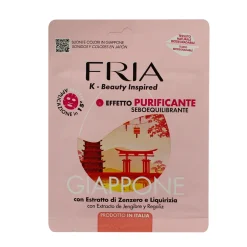 FRIA MASCHERA VISO IN TESSUTO NATURALE BIO PURIFICANTE SEBOEQUILIBRANTE GIAPPONE CON ESTRATTO DI ZENZERO E LIQUIRIZIA