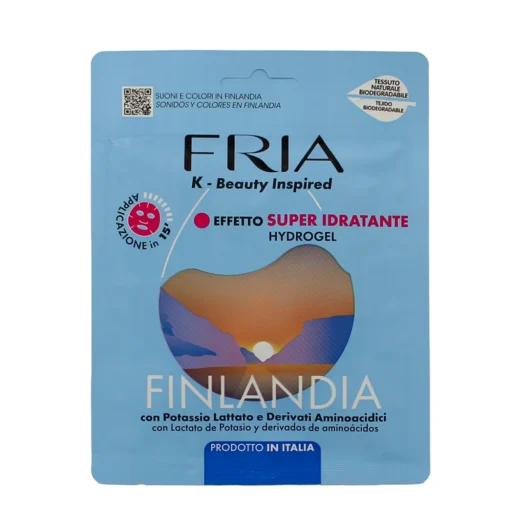 FRIA MASCHERA VISO IN TESSUTO NATURALE BIO SUPER IDRATANTE HYDROGEL FINLANDIA CON POTASSIOLATTATO E DERIVATI AMINOACIDICI