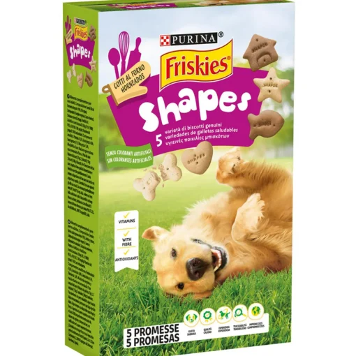 FRISKIES SHAPES BISCOTTI CANE IN 5 VARIETA E FORME SCATOLA 800 GRAMMI