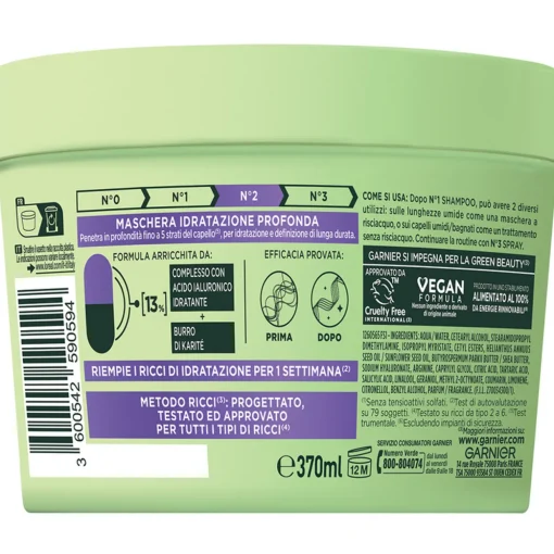FRUCTIS MASCHERA CAPELLI N°2 METODO RICCI VASO 370 ML