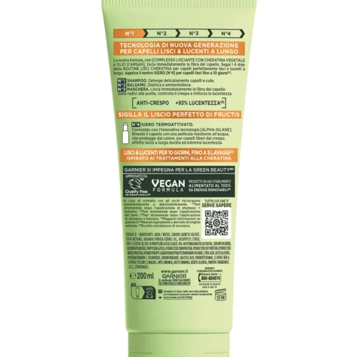 FRUCTIS SHAMPOO LISCI CHERATINA N°1 CAPELLI CRESPI, SECCHI E SPENTI TUBO 200 ML