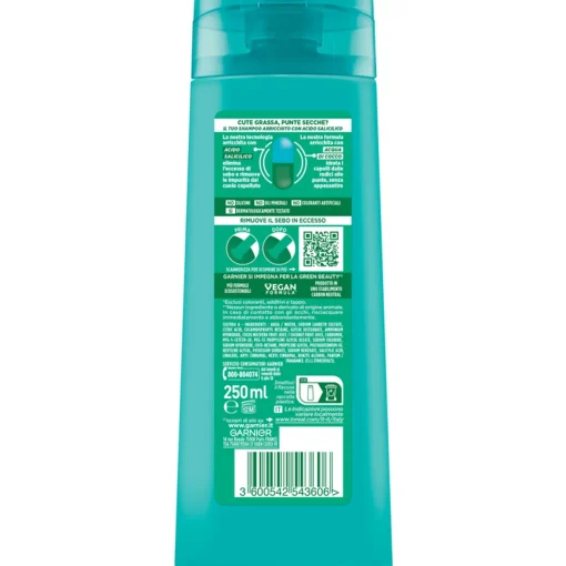 FRUCTIS SHAMPOO PURIFICANTE PURE NON STOP COCONUT WATER CUTE GRASSA PUNTE SECCHE 250 ML