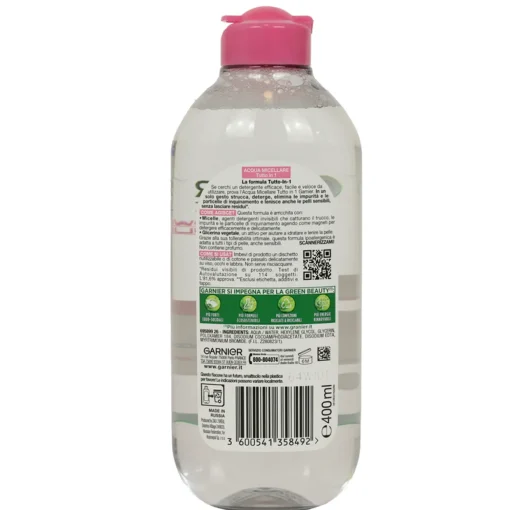 GARNIER ACQUA MICELLARE TUTTO in 1 DETERGENTE PELLI SENSIBILI 400 ML