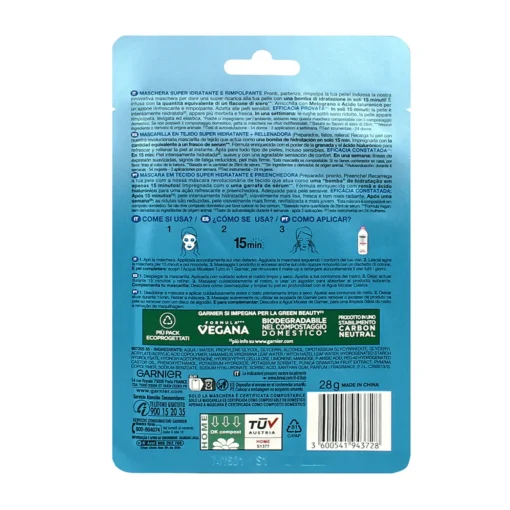 GARNIER HYDRA BOMB MASCHERA IN TESSUTO RIMPOLPANTE 28 grammi