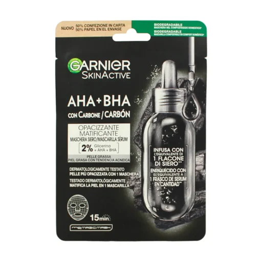 GARNIER SKIN ACTIVE AHA + BHA MASCHERA SIERO CON CARBONE 28 gr
