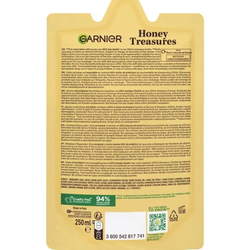 GARNIER ULTRA DOLCE SHAMPOO RICARICA POUCHES TESORI DI MIELE CAPELLI FRAGILI 250 ML