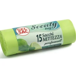 GEL SAC 15 SACCHETTI PATTUMIERA SCENTY BAG 52x58 10G PROFUMATI FRESH LIME