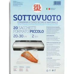 GEL SAC 20 SACCHETTI SOTTOVUOTO GOFFRATO FORMATO PICCOLO 20x30 CM 2 LITRI