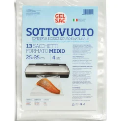 GEL SAC 13 SACCHETTI SOTTOVUOTO GOFFRATO FORMATO MEDIO 25x35 CM 4 LITRI