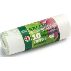 GEL SAC 10 SACCHI CONDOMINIALI BIODEGRADABILI E COMPOSTABILI RIFIUTI UMIDI 70x70 CM 53 LT