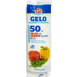 GEL SAC 50 SACCHI GELO IN PE VERGINE FORMATO GRANDE 30x40 IN ROTOLO