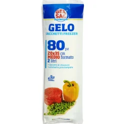 GEL SAC 80 SACCHI GELO IN PE VERGINE FORMATO MEDIO 20x35 IN ROTOLO