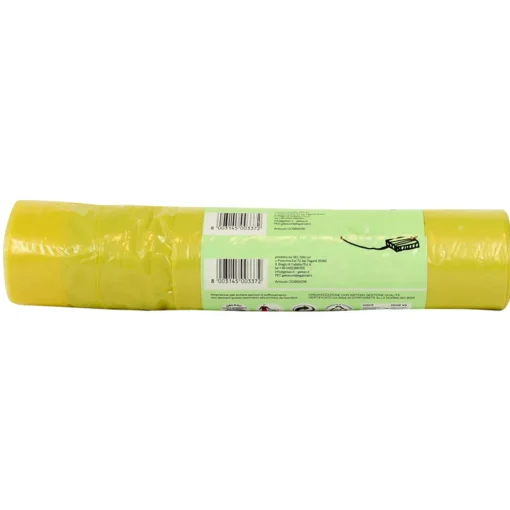 GEL SAC 15 SACCHI PATTUMIERA IN POLIETILENE MISURA 55x65 CON MANIGLIA GIALLO TRASPARENTE PROFUMATO IN ROTOLO