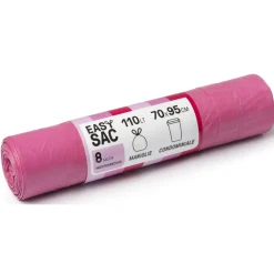 GEL SAC EASYSAC 8 SACCHI CONDOMINIALI INDIFFERENZIATA CON MANIGLIA 70x95 CM 110 LT FUCSIA