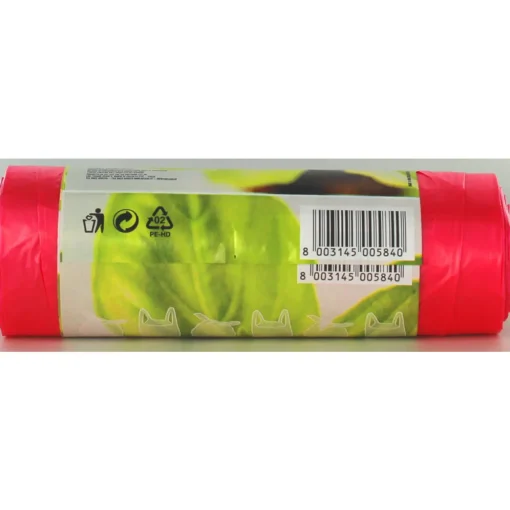 GEL SAC ROTOLO 15 SACCHI SHOPPERS PATTUMIERA CON MANICO 53x65 CM 33 LITRI ROSA TRASPARENTE PROFUMO FRAGOLA