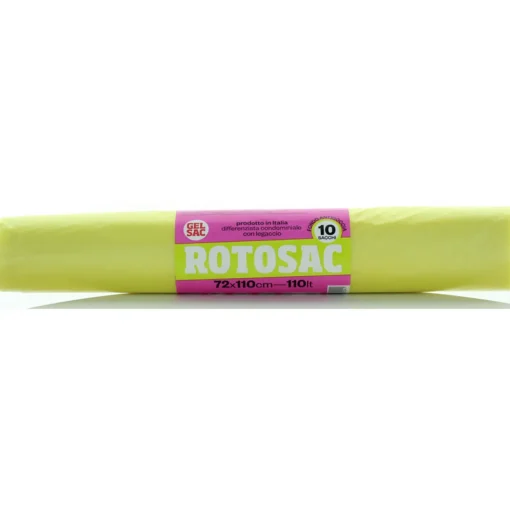 GEL SAC SACCHI CONDOMINIO HD 72x110 GIALLO TRASPARENTI IN ROTOLO 10 PZ
