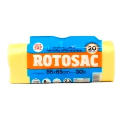 GEL SAC SACCHI PATTUMIERA HD 55x65 GIALLO TRASPARENTI IN ROTOLO 20 PZ