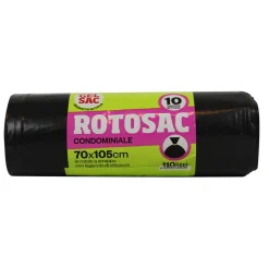 GEL SAC SACCHI RIFIUTI NERI CONDOMINIO 70x105 IN ROTOLO 10 PZ