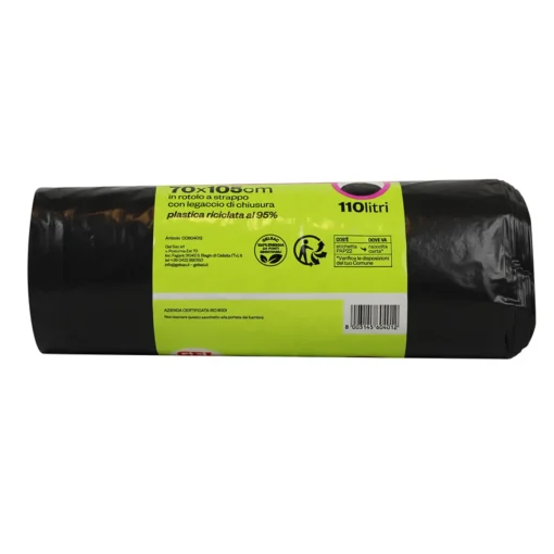 GEL SAC SACCHI RIFIUTI NERI CONDOMINIO 70x105 IN ROTOLO 10 PZ