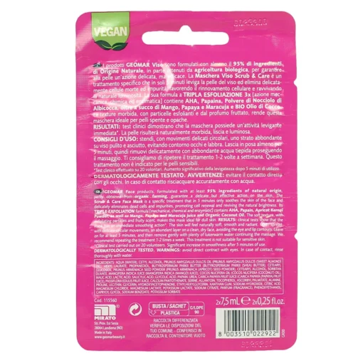 GEOMAR MASCHERA VISO 5 MINUTI ESFOLIANTE ILLUMINANTE 15 ML