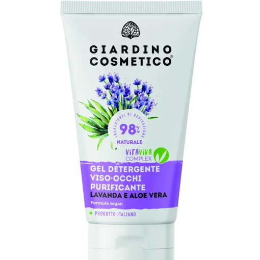 GIARDINO COSMETICO GEL DETERGENTE VISO-OCCHI PURIFICANTE LAVANDA E ALOE VERA TUBO 150 ML